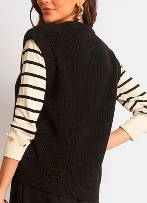 Doce Tom - Colete Tricot Nay Preto - DOCE TOM