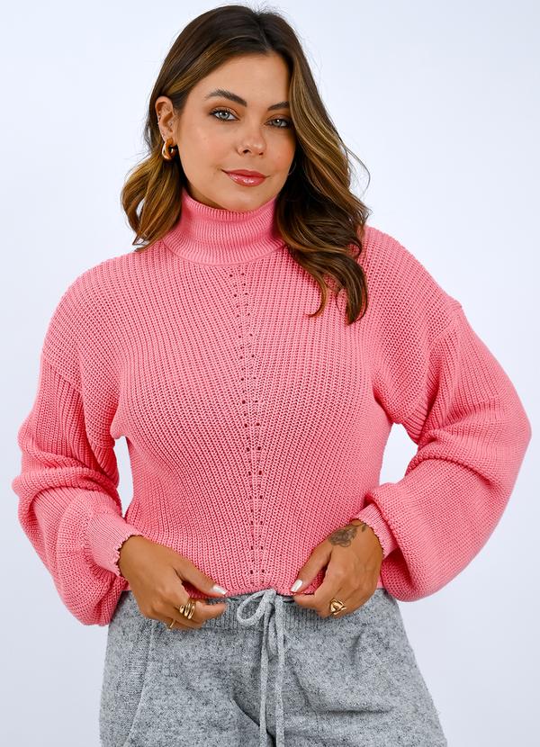 Doce Tom - Cropped Gola Alta Pto Perola Rosa
