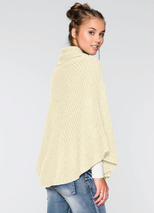 bonprix - Poncho de Tricô Bege 4