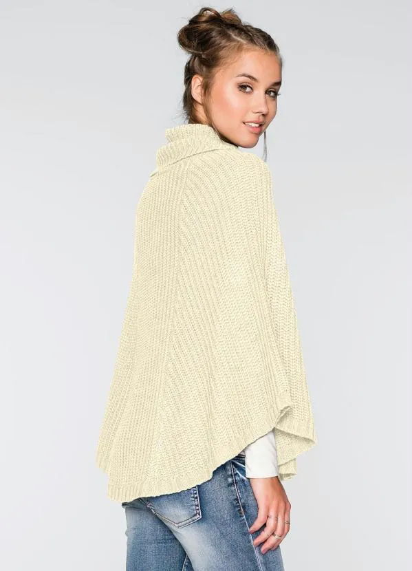 bonprix - Poncho de Tricô Bege 2