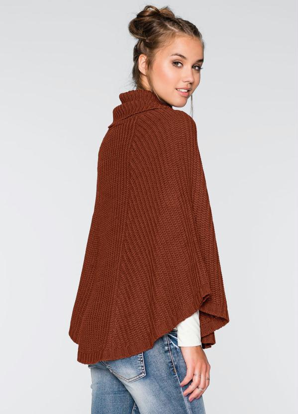 bonprix - Poncho de Tricô Terracotta 2