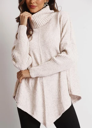 Doce Tom - Poncho Tricot Hayde Natural - DOCE TOM