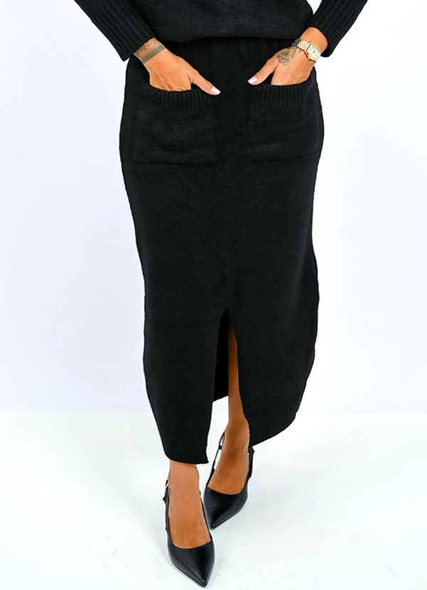 Doce Tom - Saia Tricot Lala Preto