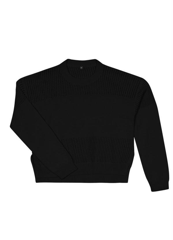 Endless - Suèter Feminino Recortes Preto