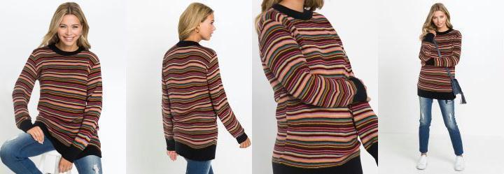 Suter de Tric Alongado Listrado Preto