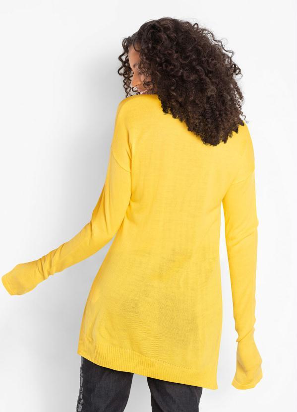 bonprix - Suéter de Tricô Básico Amarelo 2