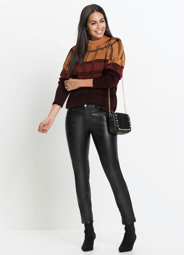 bonprix - Suéter de Tricô Oversized Bordô 4