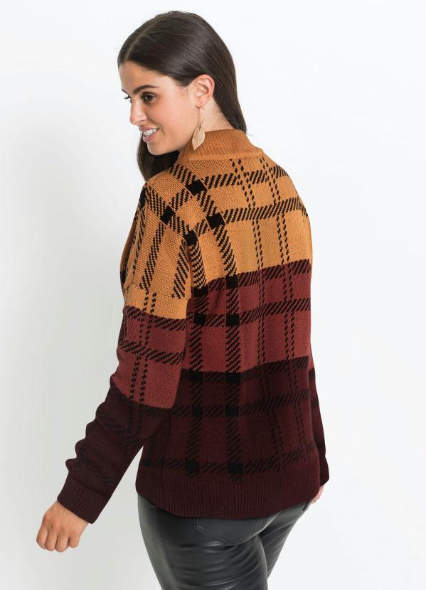 bonprix - Suéter de Tricô Oversized Bordô 6