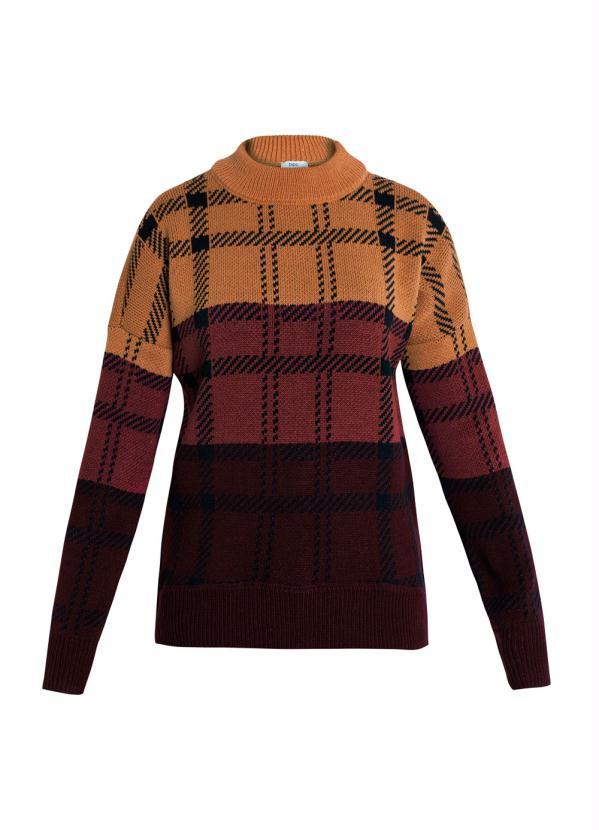 bonprix - Suéter de Tricô Oversized Bordô 7