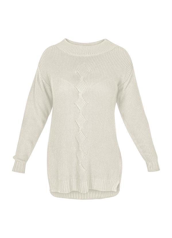 bonprix - Suéter de Tricô Ponto Trabalhado Bege 12
