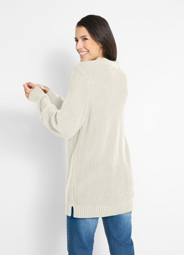 bonprix - Suéter de Tricô Ponto Trabalhado Bege 6