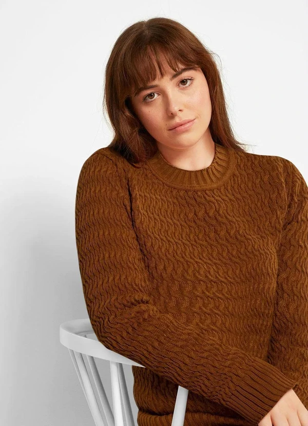 bonprix - Suéter Decote Redondo Ferrugem 10