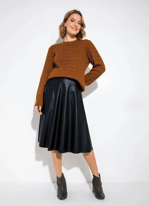 bonprix - Suéter Decote Redondo Ferrugem 2