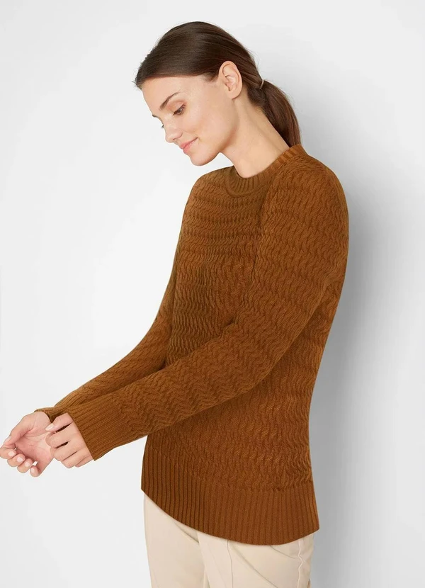 bonprix - Suéter Decote Redondo Ferrugem 4