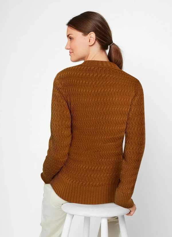 bonprix - Suéter Decote Redondo Ferrugem 5