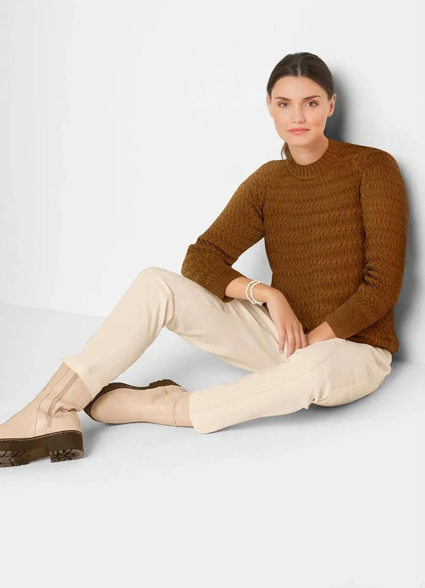 bonprix - Suéter Decote Redondo Ferrugem 7