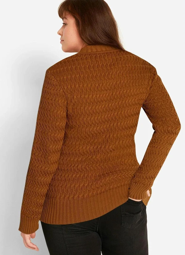 bonprix - Suéter Decote Redondo Ferrugem 9