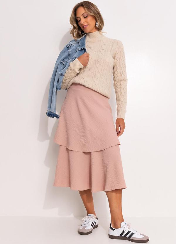 Quintess - Suéter em Tricô Bege Gola Alta 5