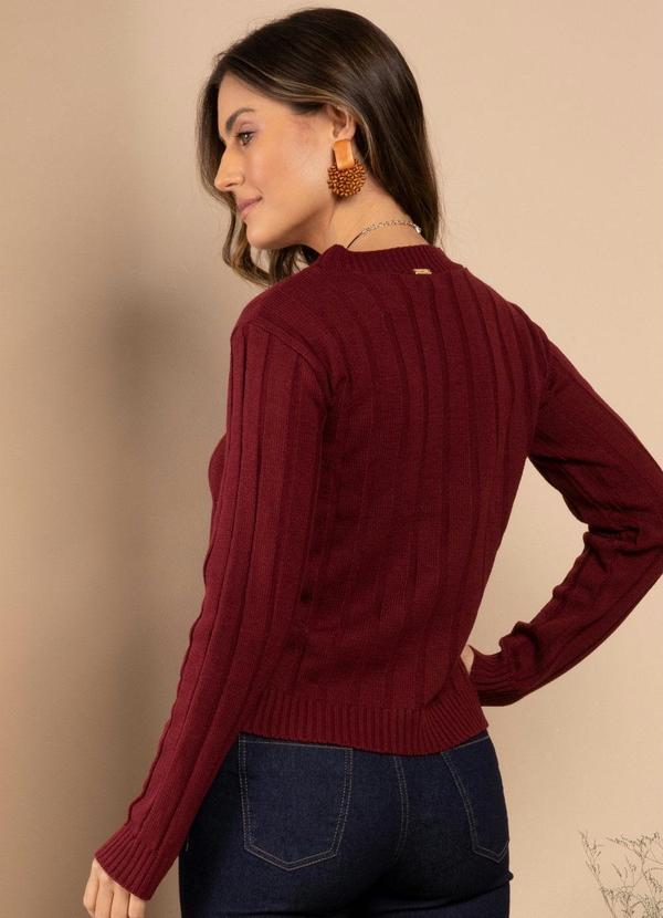Quintess - Suéter em Tricô Canelado Bordô 3