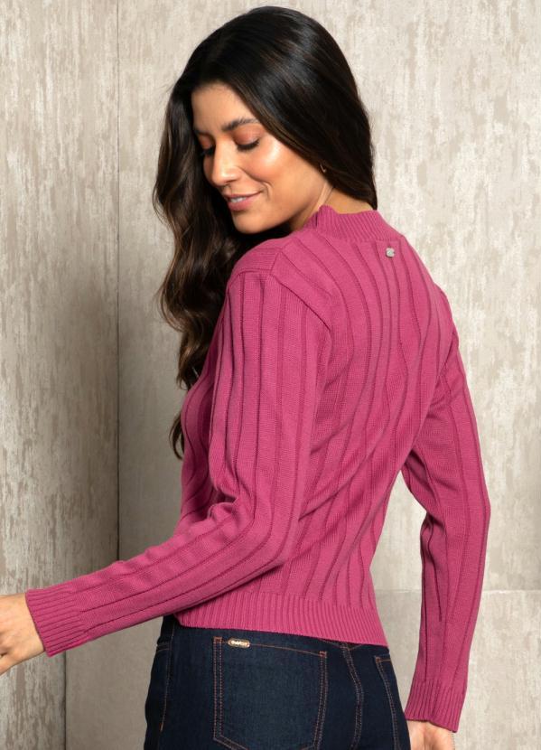 Quintess - Suéter em Tricô Canelado Pink 2