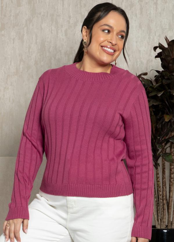 Quintess - Suéter em Tricô Canelado Pink 6