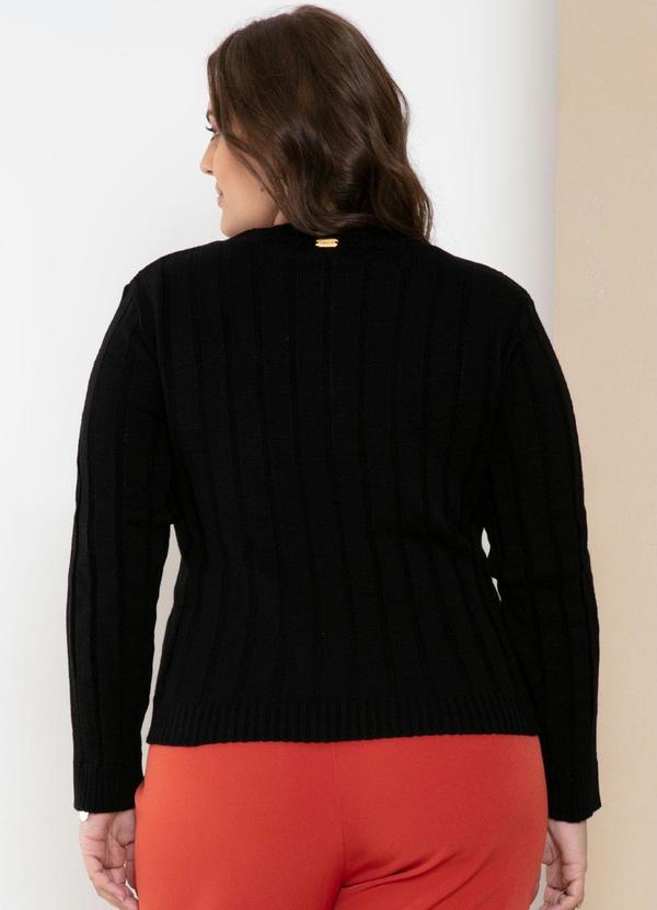 Quintess - Suéter em Tricô Canelado Preto 11