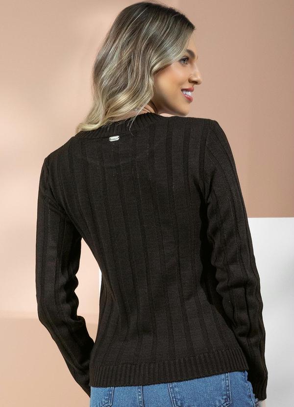 Quintess - Suéter em Tricô Canelado Preto 2