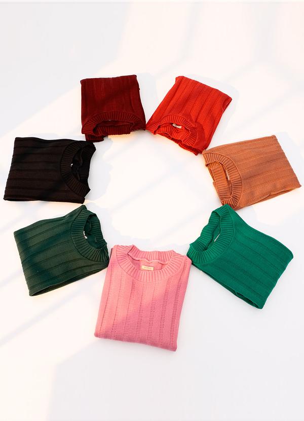 Quintess - Suéter em Tricô Canelado Rosa 10