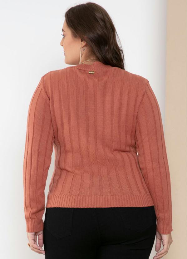 Quintess - Suéter em Tricô Canelado Telha 7