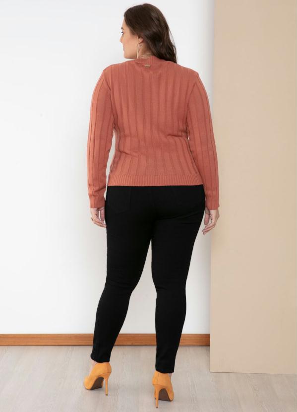 Quintess - Suéter em Tricô Canelado Telha 9