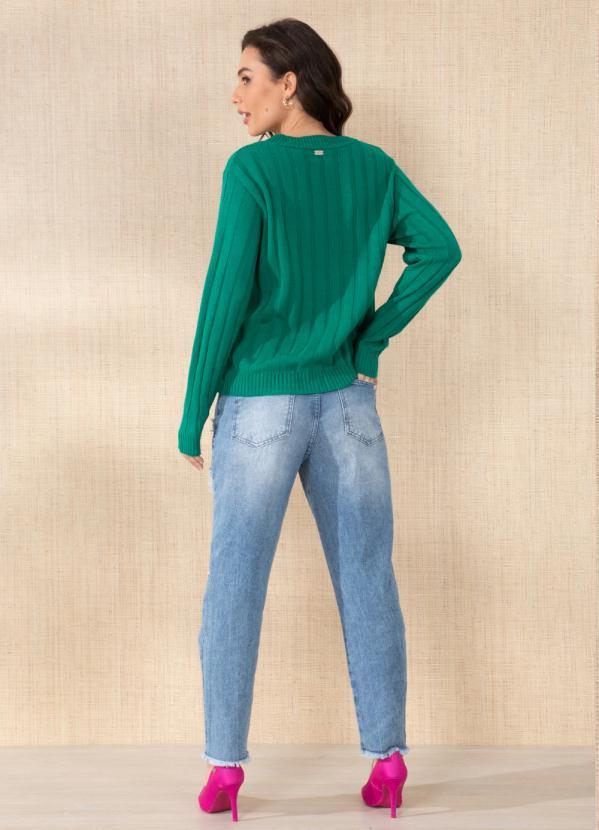 Quintess - Suéter em Tricô Canelado Verde Bandeira 10