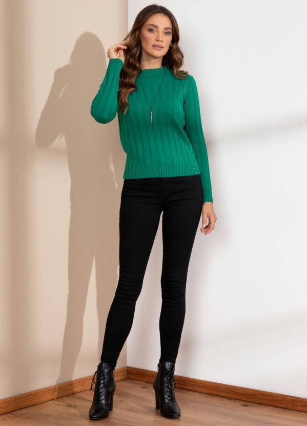 Quintess - Suéter em Tricô Canelado Verde Bandeira 3
