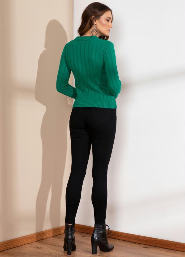 Quintess - Suéter em Tricô Canelado Verde Bandeira 4