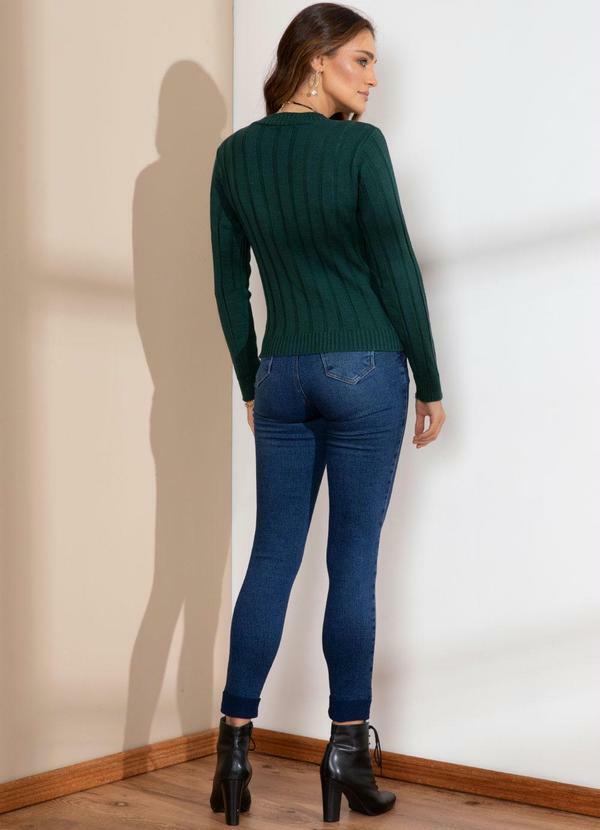 Quintess - Suéter em Tricô Canelado Verde 4