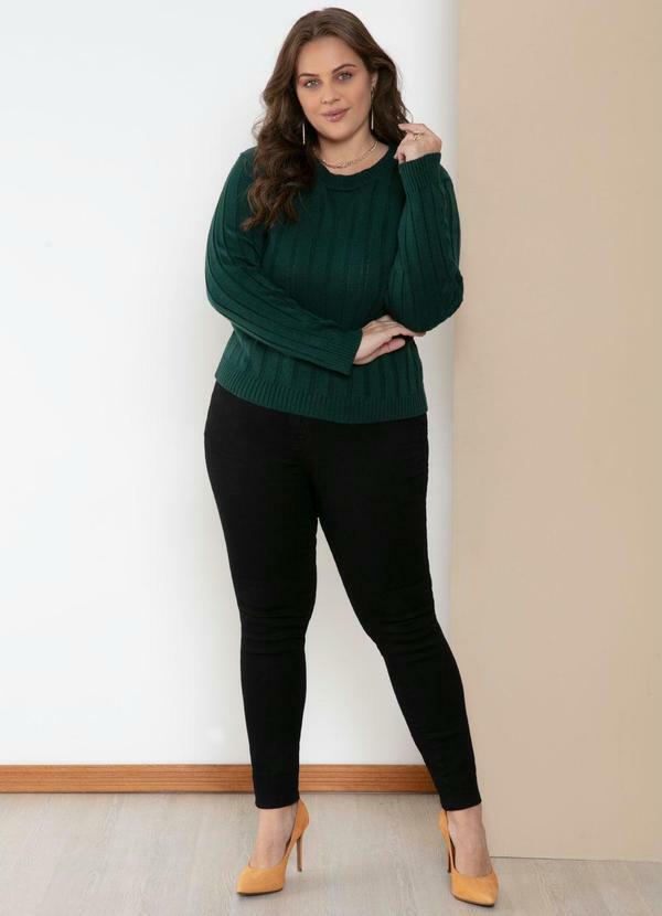 Quintess - Suéter em Tricô Canelado Verde 8