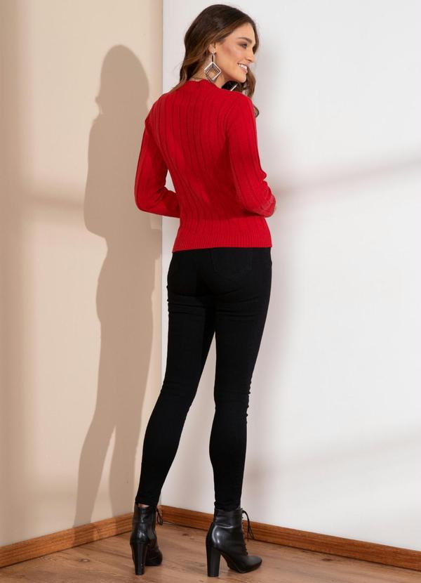 Quintess - Suéter em Tricô Canelado Vermelho 5