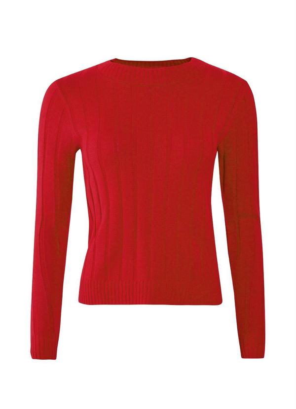Quintess - Suéter em Tricô Canelado Vermelho 6