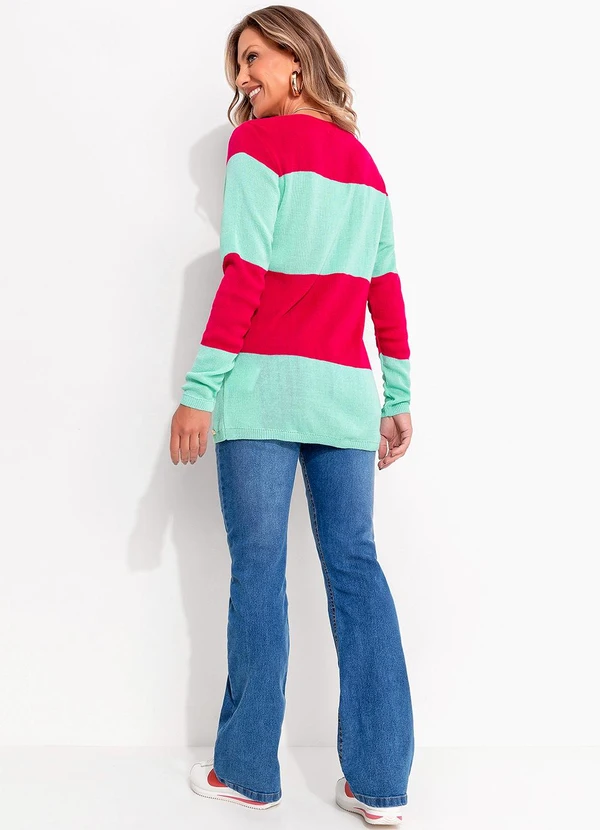 Quintess - Suéter em Tricô Pink e Menta 4