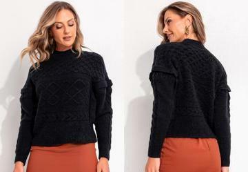 Suter em Tric Preta com Textura