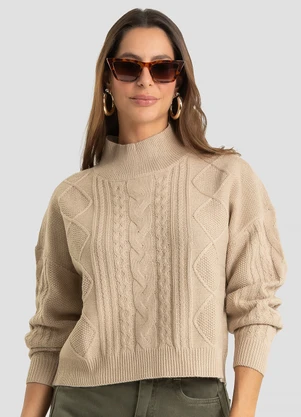 Dianna - Suéter Feminino em Tricot Bege - DIANNA