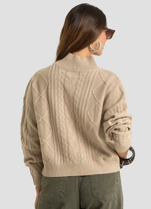 Dianna - Suéter Feminino em Tricot Bege - DIANNA