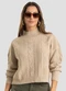 Dianna - Suéter Feminino em Tricot Bege - variação: Bege