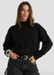 Dianna - Suéter Feminino em Tricot Gola Alta Verde - variação: Preto