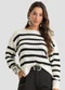 Dianna - Suéter Feminino em Tricot Listrado Bege - variação: Bege