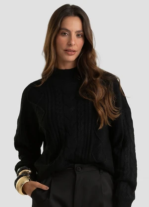Dianna - Suéter Feminino em Tricot Preto - DIANNA