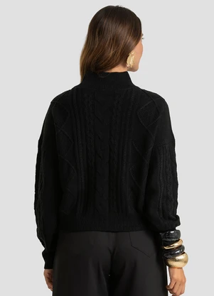 Dianna - Suéter Feminino em Tricot Preto - DIANNA