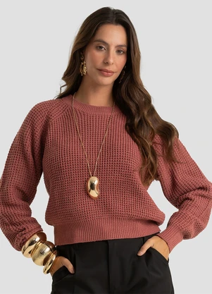 Dianna - Suéter Feminino em Tricot Rosa - DIANNA