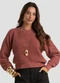 Dianna - Suéter Feminino em Tricot Bege - variação: Rosa