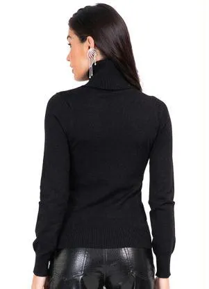 Endless - Sueter Feminino Gola Alta Preto - ENDLESS