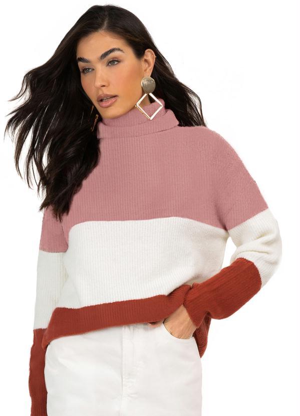 Endless - Sueter Feminino Gola Alta Rosa